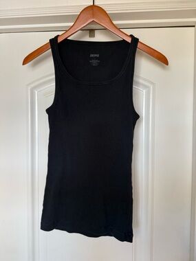 SKIMS Black Ribbed Scoop-Neck Tank